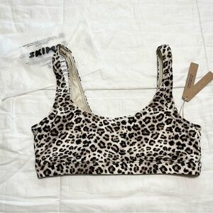 SKIMS Animal Print Bralette in Cream and Brown